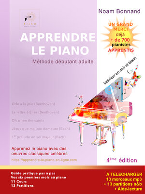 cover image of Apprendre le piano méthode débutant adulte (noir&blanc)